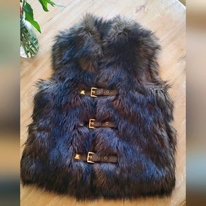 Michael Kors faux fur vest with buckles size small